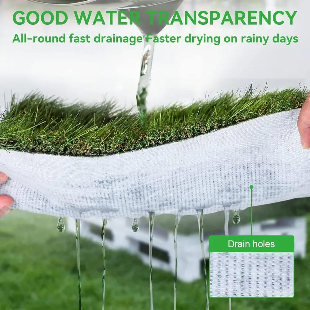 Description Picture 5 of itemArtificial Lawn, 7 X 13 Feet, Synthetic Lawn with 72 Garden Spikes, Dog Turf with Drainage Holes, Backyard Landscaped Balcony