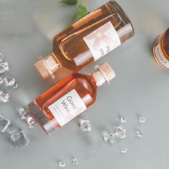 With Wood Lid Cute Wine Glass Iced Coffee Bottles Glass Water Bottle Small Refillable Travel Sealed Bottle Cold Brew Tea Bottles