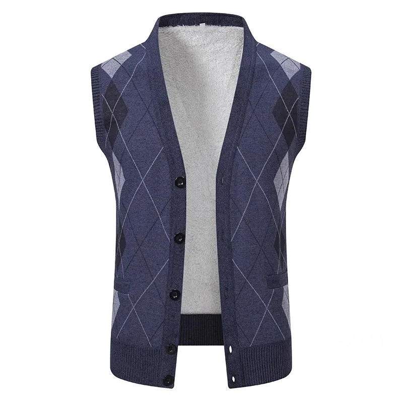 Description Picture 4 of itemMen Autumn Sweater Vests Cardigan Waistcoats High Quality Male Business Casual Sleeveless Sweaters New Winter Outwear Vests 4X