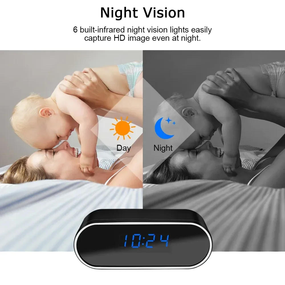 Description Picture 3 of itemMini Camera Clock Full HD 1080P Wireless Wifi Control IR Night Vision View DVR Camcorder Home Surveillance Monitor Video