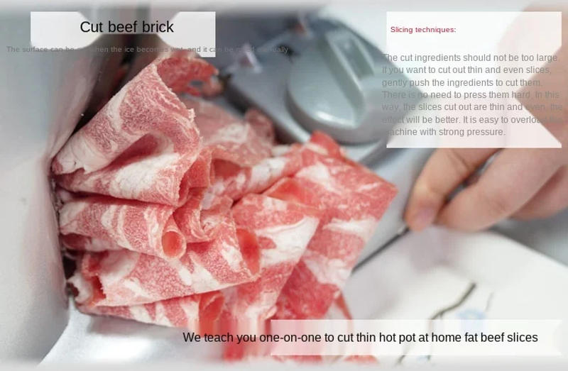 Description Picture 3 of item150W Meat Slicer Machine Adjustable Thickness Electric Automatic Slicer Bread Slicer Stainless Steel Knife Detachable Alloy