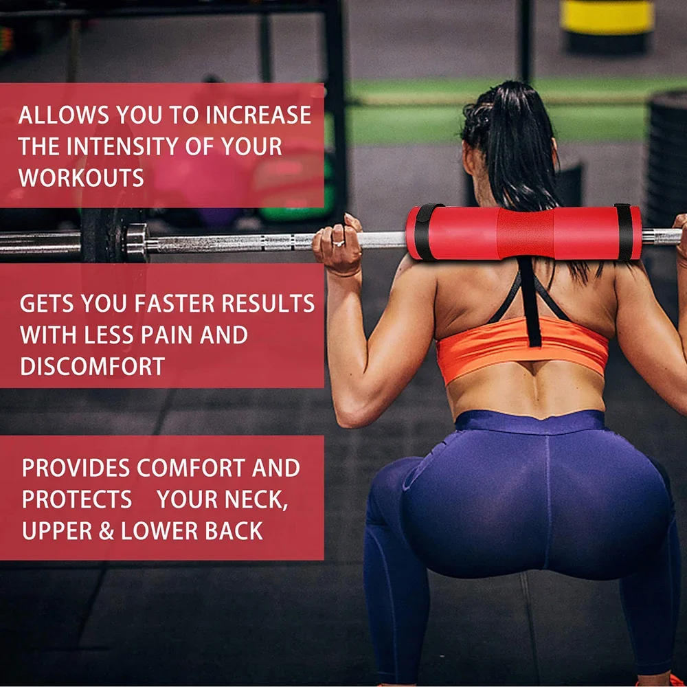 Description Picture 3 of itemBarbell Pad Squat Pad For Squats Neck Shoulder Protective Lunges Hip Thrusts Standard Competitive Bars Weight Lifting Training