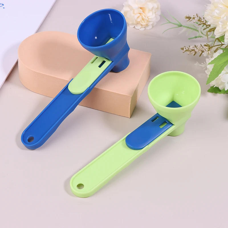 Description Picture 2 of itemCoffee Scoop Funnel Measuring Spoon With Longer Handle Powder Scoop Reusable Sliding Design Coffee Spoon Kitchen Gadgets