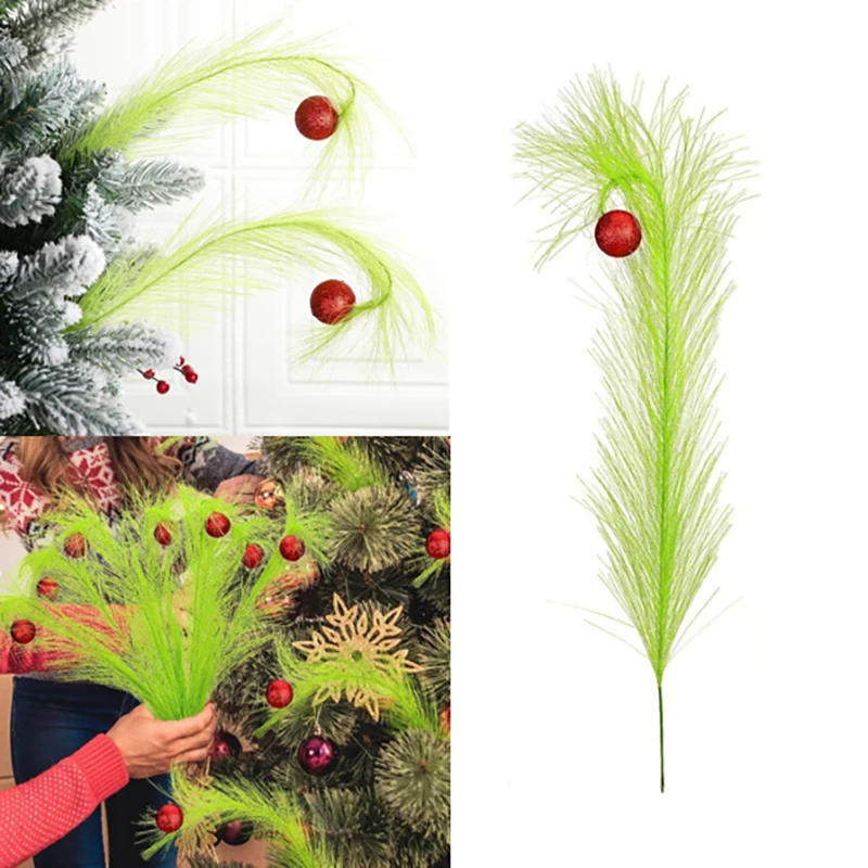 Description Picture 2 of itemChristmas Tree Topper Red Green Curly Stems Lime Green Curly Xmas Tree Pick Ornaments Stems For Christmas Tree Topper Home