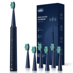 Sejoy Rechargeable Electric Toothbrush With 8PCS Replacement Head Smart Timing Tooth Brush 5 Modes Teeth Clean Sonic Toothbrush