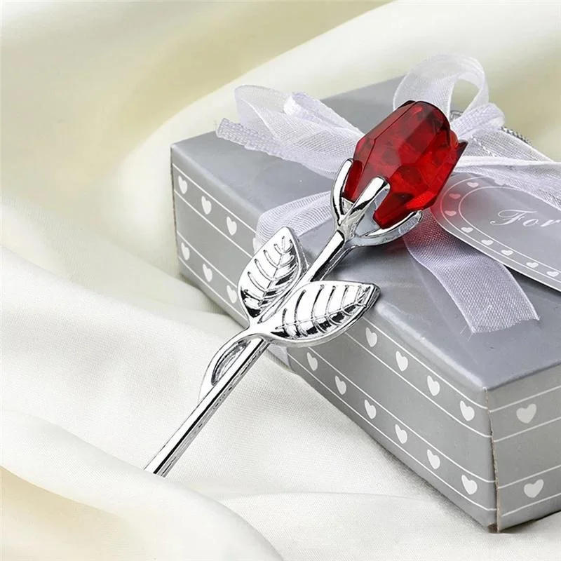 Description Picture 2 of item6 Colors Crystal Glass Rose Flower Figurines Craft Valentine's Day Favors X'mas Lovers' Gift Souvenir Home Wedding Decoration