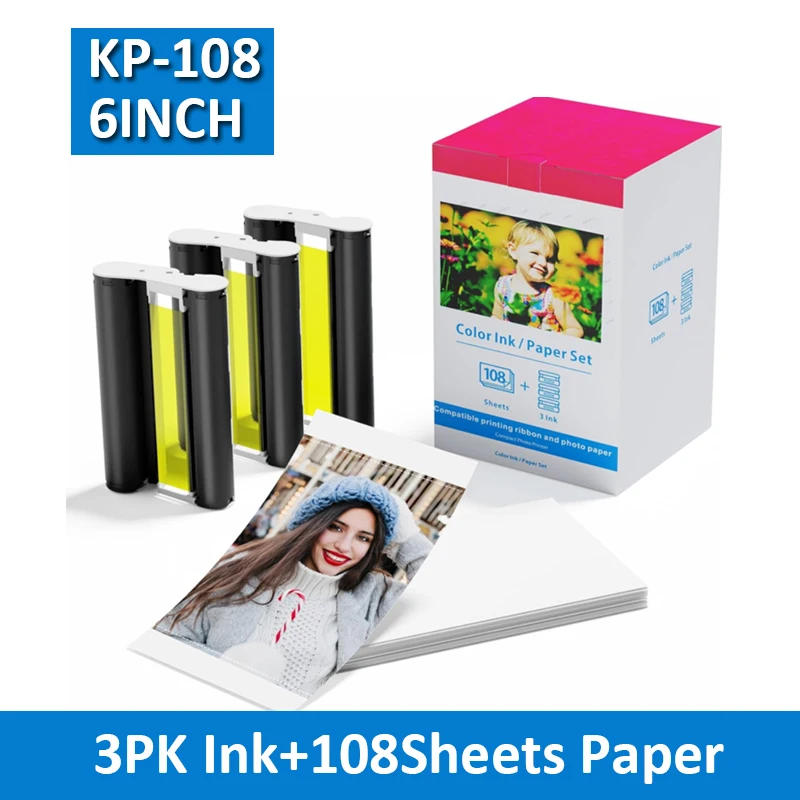 Description Picture 2 of itemKP108IN Ink Cartridges Compatible for Canon Selphy CP Photo Paper 4"x6"Selphy CP1300 CP1200 CP910 CP900 CP760 CP1500