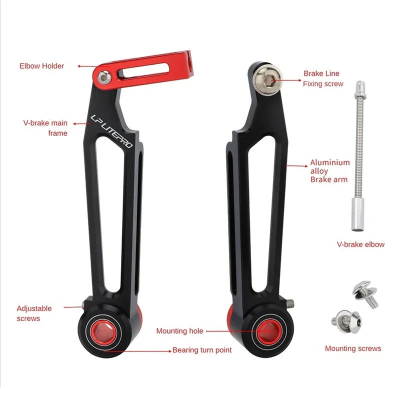 Description Picture 6 of itemUltralight LP Litepro Folding Bike V-Brake Long Arm and Short Arm Current Aluminum Alloy Bicycle Brake Caliper