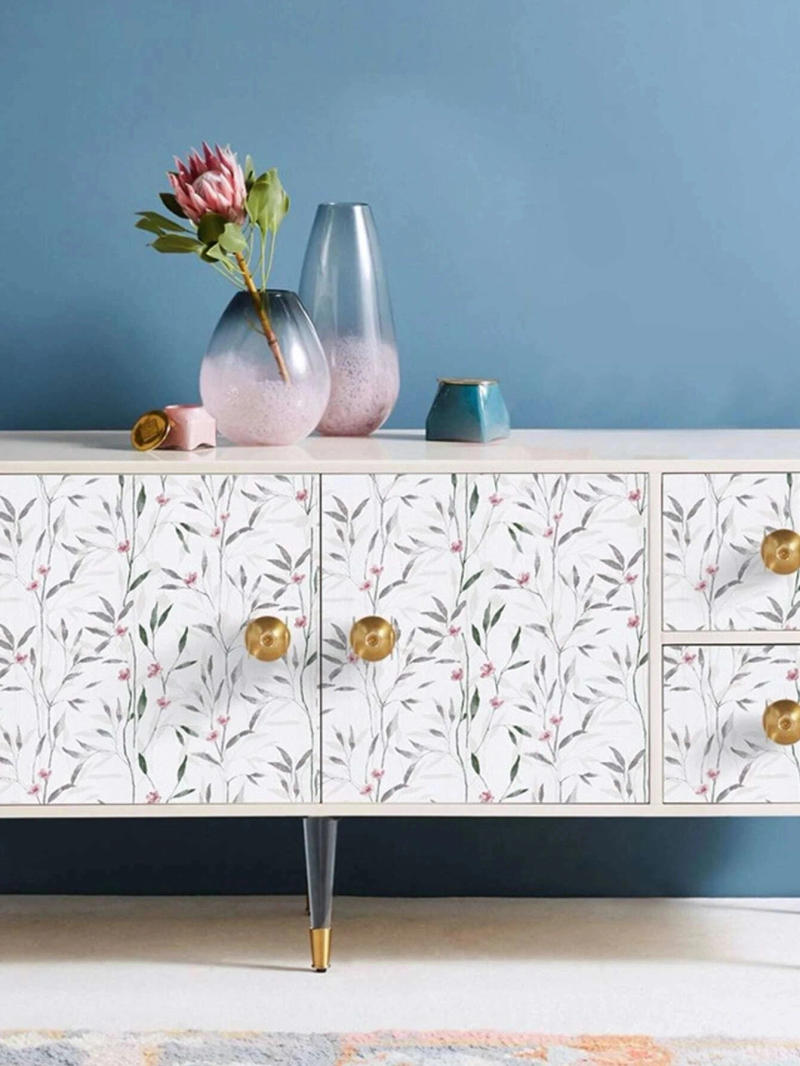 Description Picture 2 of itemVinyl Floral Leaf Peel and Stick Wallpaper Self Adhesive Contact Paper Removable Waterproof Wallpaper For Furniture Renovation