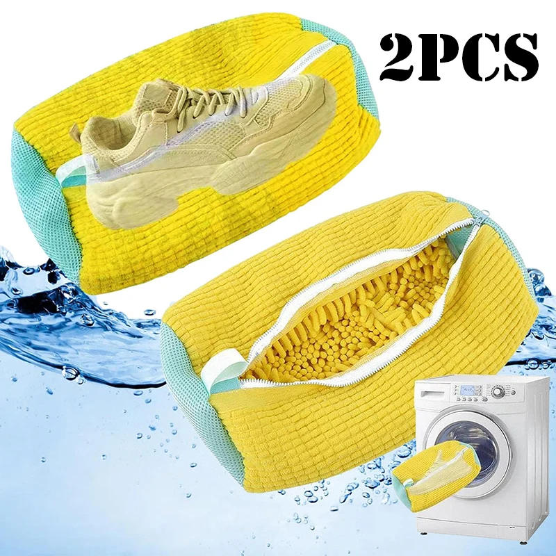 Description Picture 2 of item1/2pcs Shoe Cleaning Bag Shoe Washing Bag For Washing Machine Laundry Bag For Shoe Wrap-Around Cleaning Reusable Washer Shoe Bag
