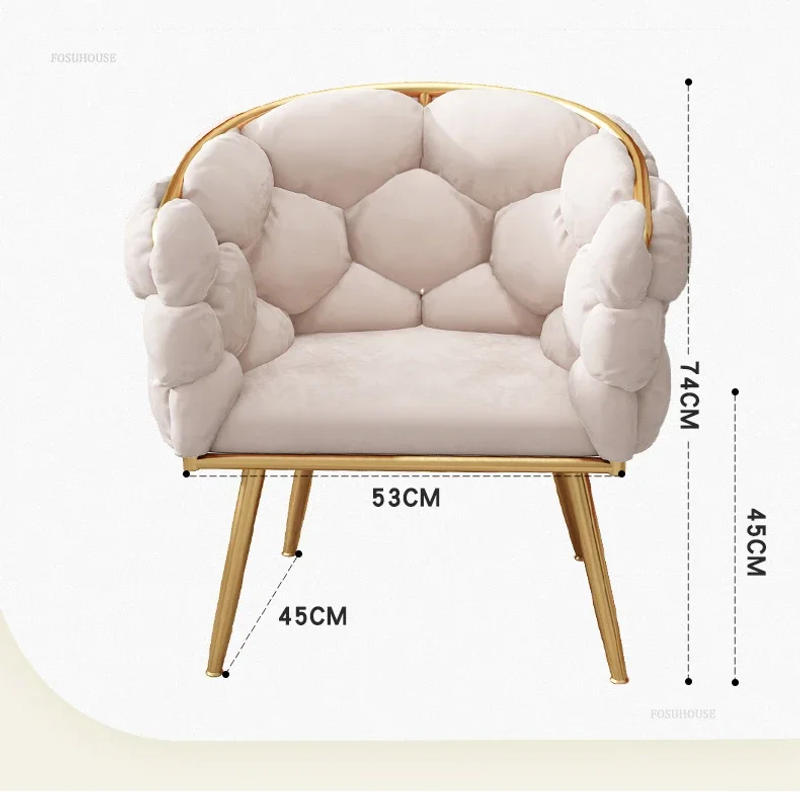 Description Picture 2 of itemModern Light Luxury Living Room Chair Home Furniture Modern Vanity Chairs for Bedroom Creative Pink Makeup and Manicure Chair