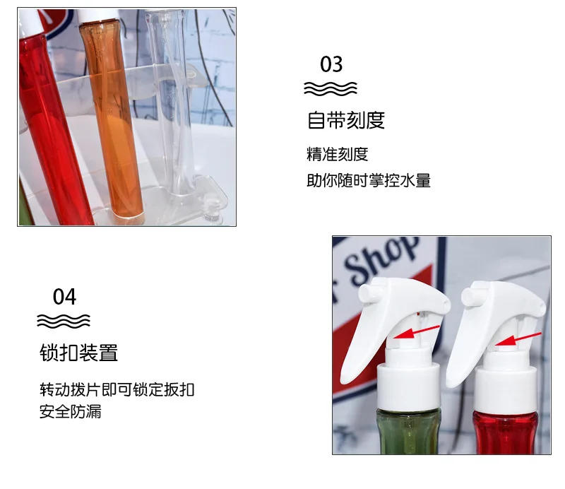 Description Picture 6 of item30ML Mini Transparent Spray Bottle Refillable Plastic Perfume Atomizer Trigger Fine Misting Watering Can Salon Hairdressing Tool