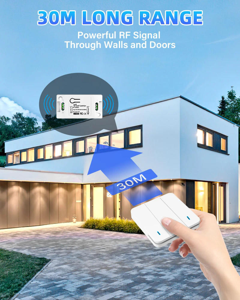 Description Picture 5 of itemQIACHIP 433MHz Wireless Wall Light Switches AC 110V 220V Relay Receiver With RF Wall Panel Switch Transmitters For LED Lamp