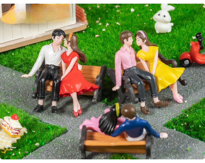 Description Picture 5 of item2pcs Miniature Fairy Garden Accessories Cute Kawaii Lovers Ornament Statue Figurines Home Garden Landscape Dollhouse Decoration