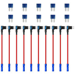 Upgraded Micro 2 Fuse Tap Adapter - Add a Circuit Fuse Tap 12V, Fuse Tap Adapter and 15AMP Fuses, Micro 2 Fuse Connector