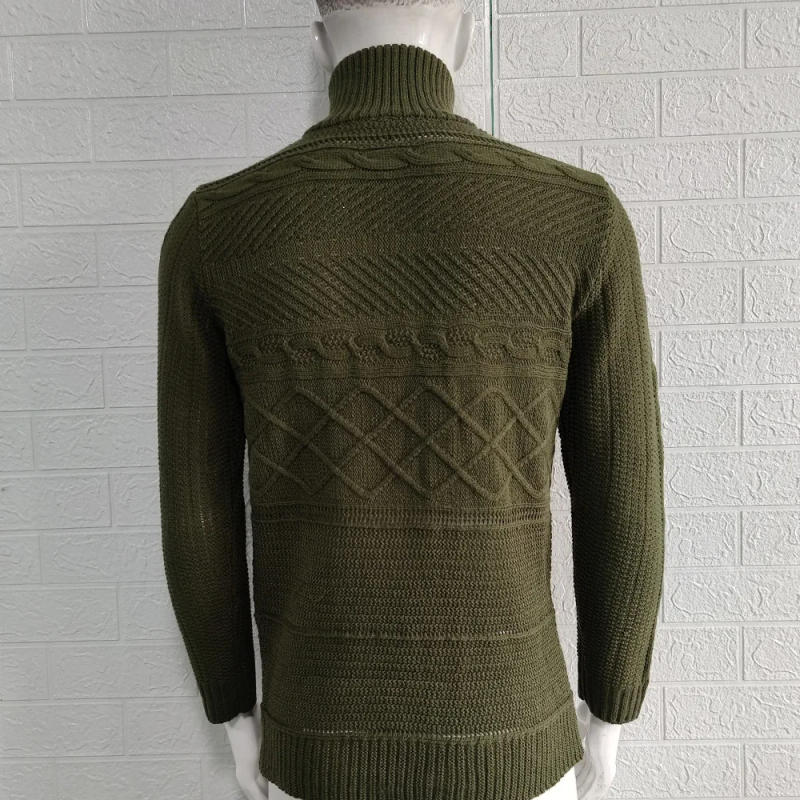 Description Picture 5 of item2024 autumn/winter new thick turtleneck top long-sleeved leather button knit sweater