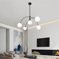 Modern Metal Chandelier Nordic Minimalist Home Decor Hotel Lobby Dining Room Ceiling Living Room Pendant Lamp Full Set of Lights