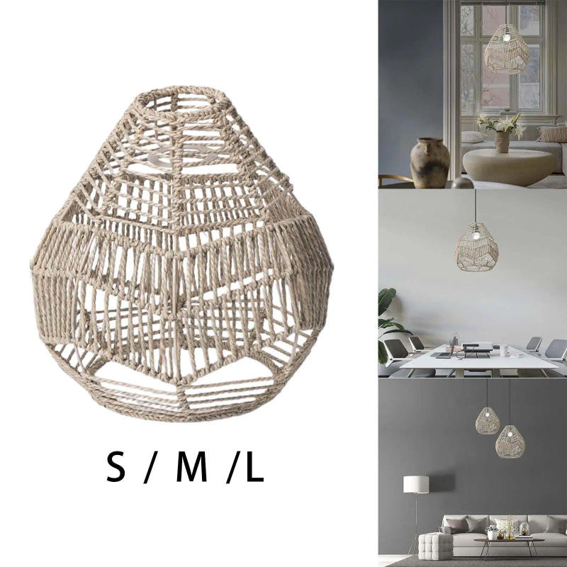 Description Picture 3 of itemPendant Lamp Shade Woven Rope Lampshade for Living Room Cafes Teahouse