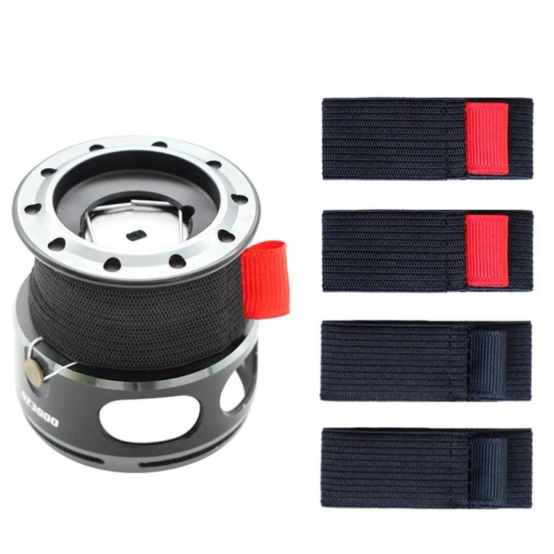 Description Picture 3 of item4pcs/Set Fishing Spool Belt Fishing Reel Elastic Fishing Wheel Protection Belt Band Pole Holder Fastener Fish Tackle Tool