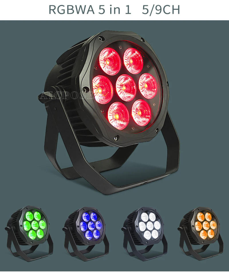 Description Picture 5 of item4Pcs/Lots 7x12W RGBW/7x18W RGBWA+UV 6 in 1 LED Par Light Waterproof Stage Light DMX Control DJ Disco Equipment Stage Lighting