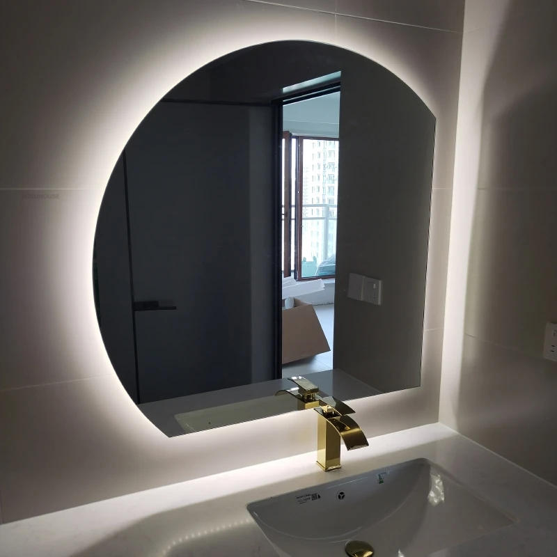 Description Picture 5 of itemEuropean Semicircular Smart Bathroom Mirrors Special-shaped Wall-mounted Bath Mirrors Multi-functional Bedroom Makeup Mirror