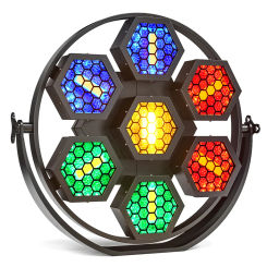 7x60W LED Warm White 168pcs RGB wash Background Stage Effect Lighting  Led Ring Shape For Living House Party Disco Club Bar show