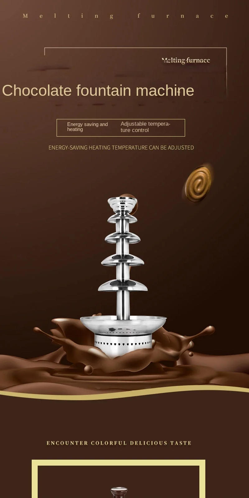 Description Picture 3 of item220V Professional Chocolate Fountain Machine with Four Tiers for Hotel Buffet and Party
