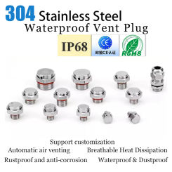 304 Stainless Steel Waterproof Vent Plug M5M8M10M12M20 Automatic Venting Breather Valve Heat Dissipation Pressure Relief Valve