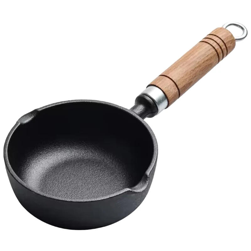 Description Picture 4 of item11/13cm Cast Iron Mini Egg Frying Pan Nonstick Small Wok with Pour Spout Steak Auxiliary Food Pan Butter Melting Pot for Cooking