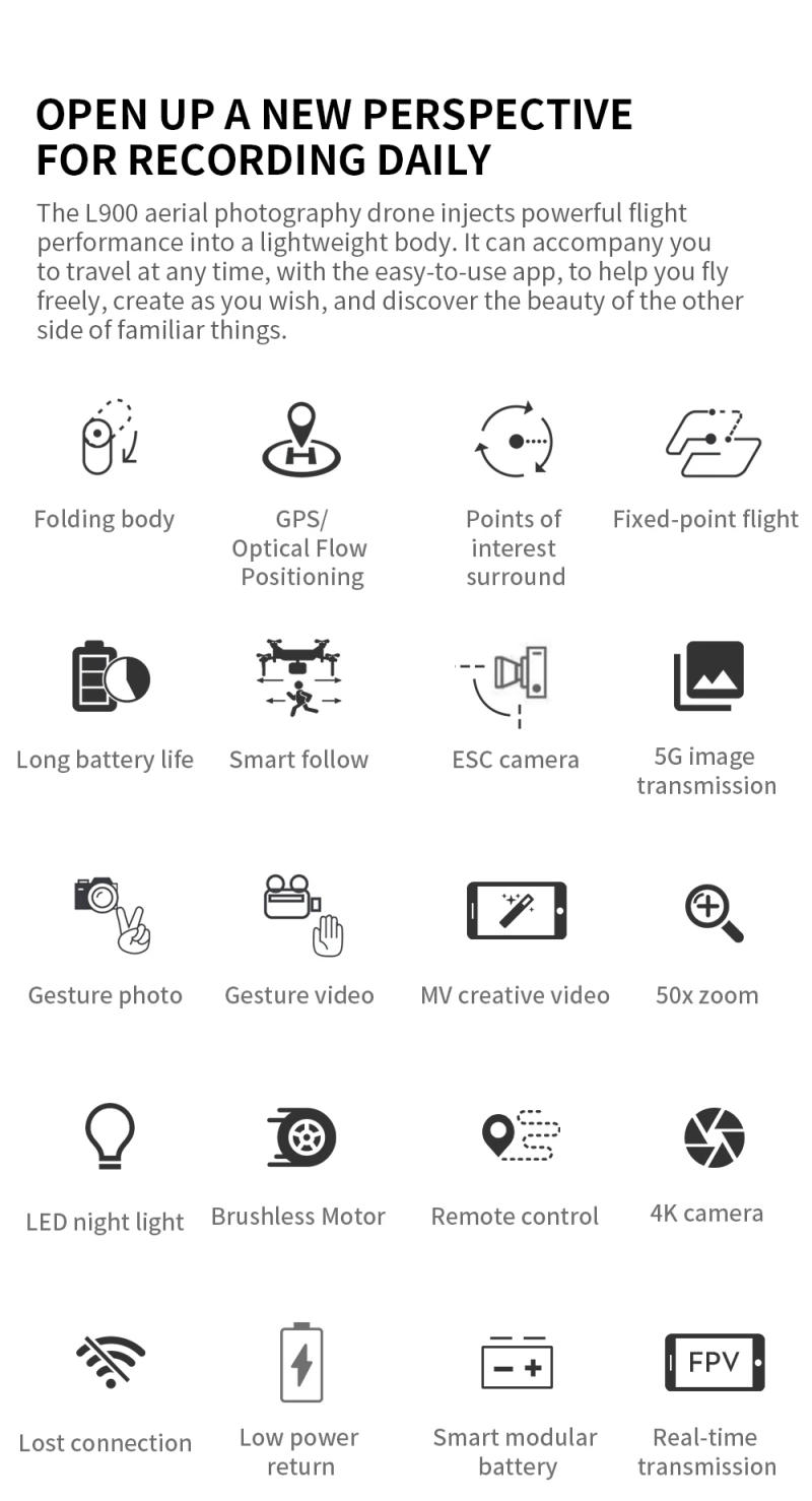 Description Picture 5 of itemLYZRC L900 PRO GPS Drone 4K Profesional HD Dual Camera 5G WIFI Aerial Photography Aircraft Brushless Foldable Quadcopter RC Dron