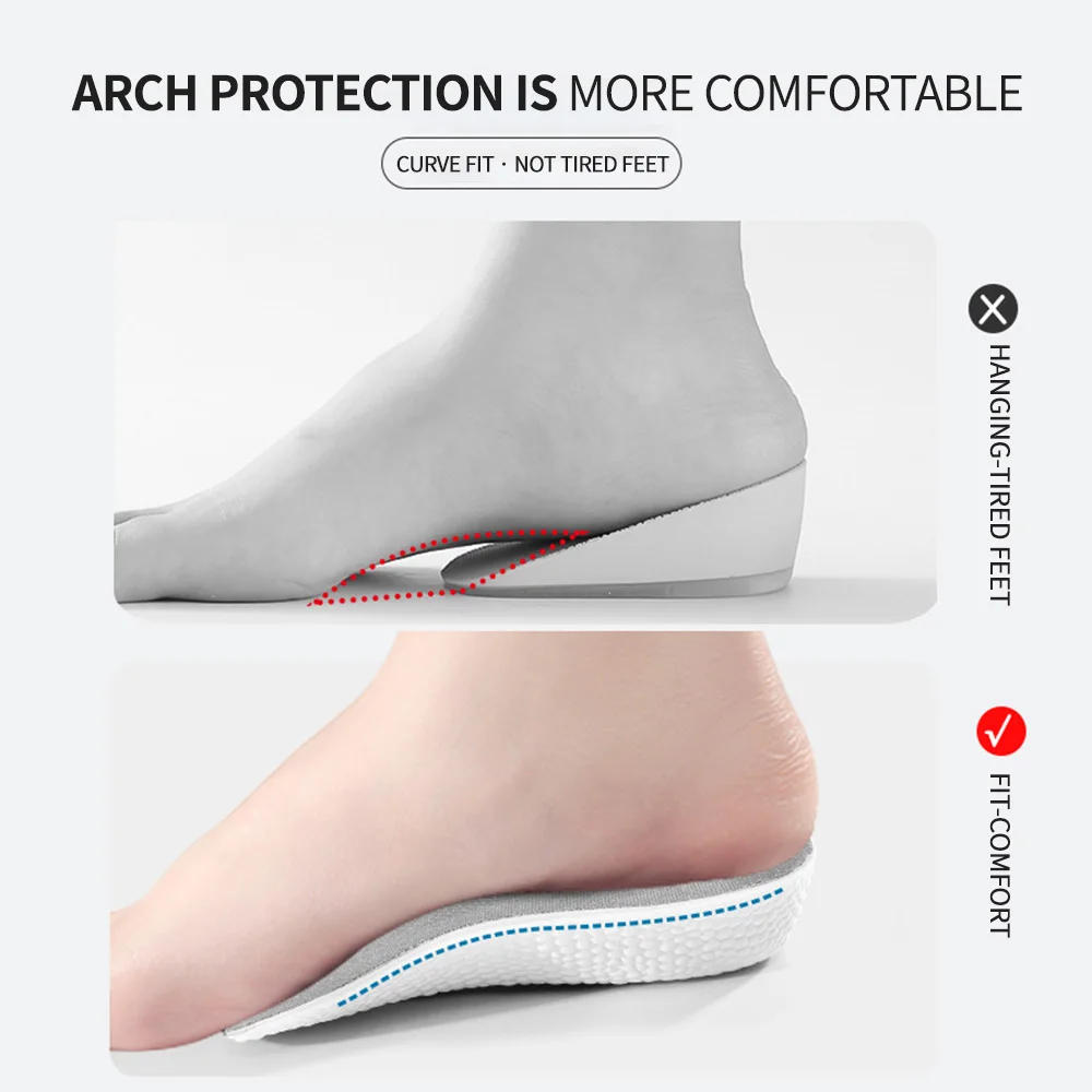 Description Picture 6 of item1.5-3.5CM Invisible Height Increasing Insole Orthopedic Arch Support Insole Soft Elastic Light Weight for Men Women Shoes Pads