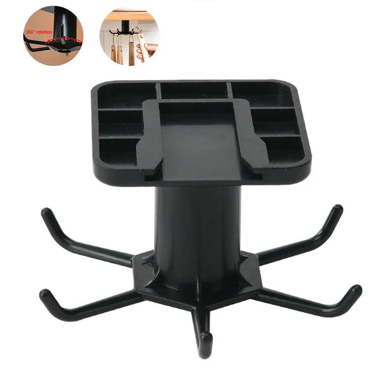 Description Picture 2 of item360 Degrees Rotated Kitchen Hooks Self Adhesive 6 Hooks Home Wall Door Hook Handbag Clothes Ties Bag Hanger Hanging Rack