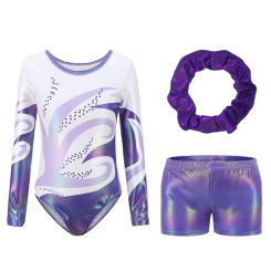 Children Girls Diamante Long Sleeve Ballet Practice Dance Wear High Quality Gymnastics Ballet Leotard