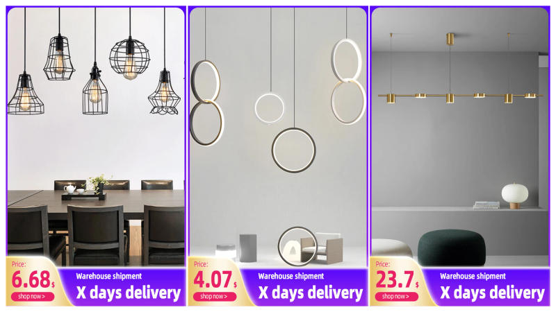 Description Picture 2 of itemModern Led Living Room Chandeliers Dining Table Ceiling Chandelier Kitchen Hanging Light Fixture Dimmable Indoor Lighting Lamp