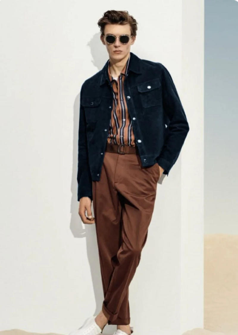 Description Picture 6 of itemMen's Suede Single-breasted Jacket Blazers Man Costumes Elegant Man Jackets Coat Party Dresses Costume Mens Jackets Luxury Suit