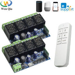 EWelink Smart Switch WiFi RF DC 6V 12V 24V 48V 4 CH Relay Receiver for Garage Control/Light,Timing Module,work with Alexa/Google