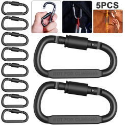 Mountaineering Caving Rock Climbing Carabiner D-ring Safety Locking Carabiner Travel Outdoor Survival Aluminum Alloy Hook Buckle