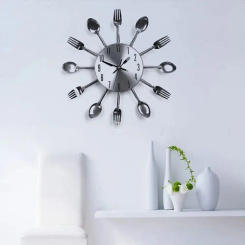 3D Spoon Fork Wall Clock Removable Modern Cutlery Wall Clock Creative Fashion Decorative Horloge Living Room