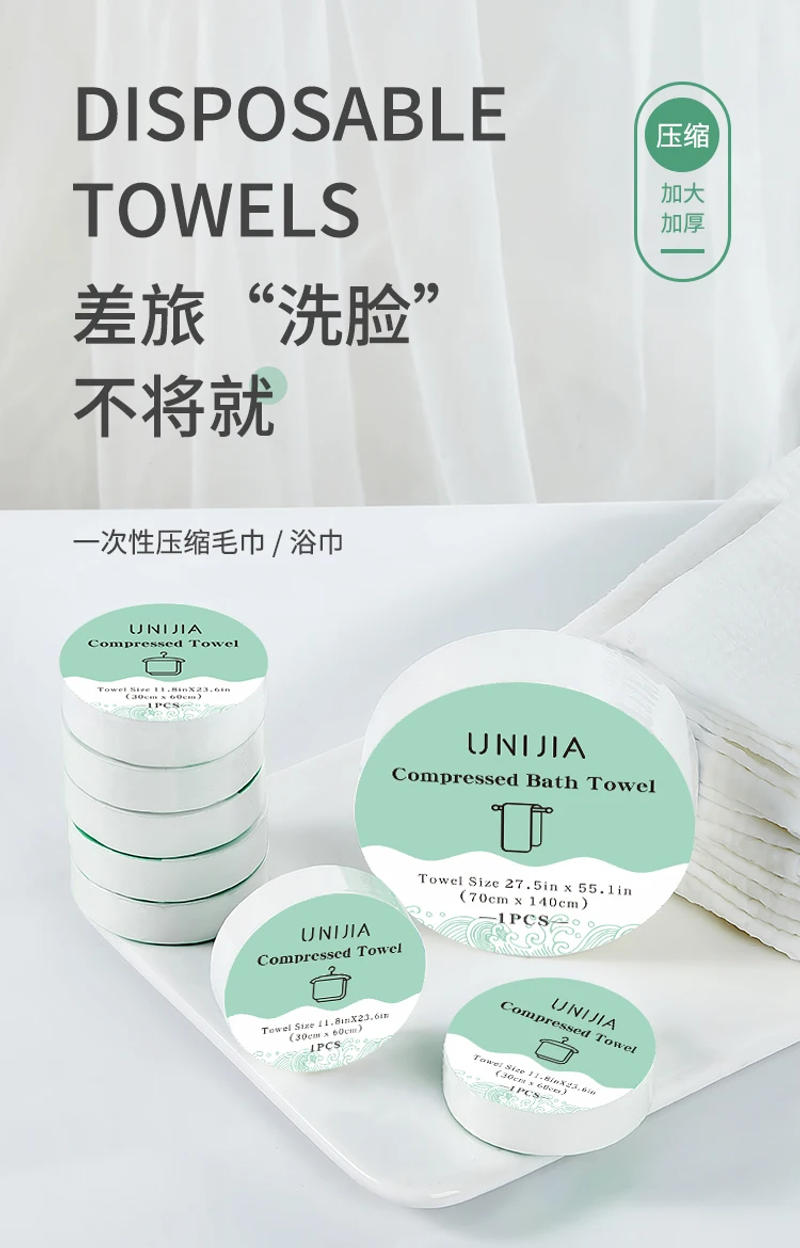 Description Picture 2 of item5/10/20/50PCS Large Thick Bath Towel Hotel Towel Soft Absorbent Face Towel Disposable Compressed Towel Travel Towel