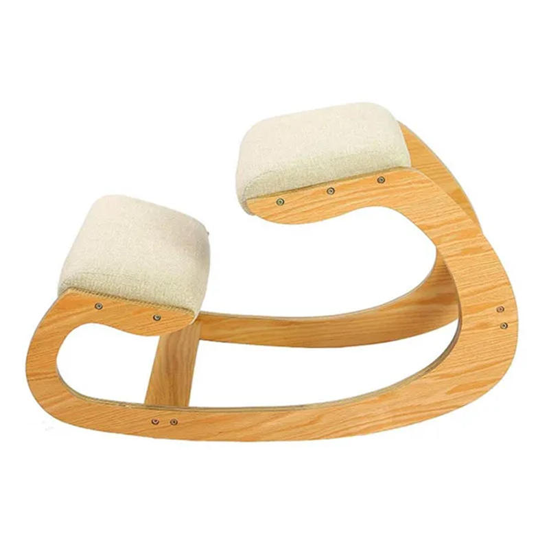 Description Picture 4 of itemErgonomic Rocking Wooden Kneeling Chair Stool Correct Posture Computer Chair Original Home Office Furniture Thick Cushion