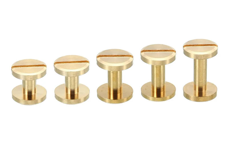 Description Picture 3 of itemNINDEJIN 10sets OD4mm Brass Chicago Screw Leather Rivets Belt Screw M3 Bookbinding Screw Rivet Nails for DIY Jean Belt Handbag