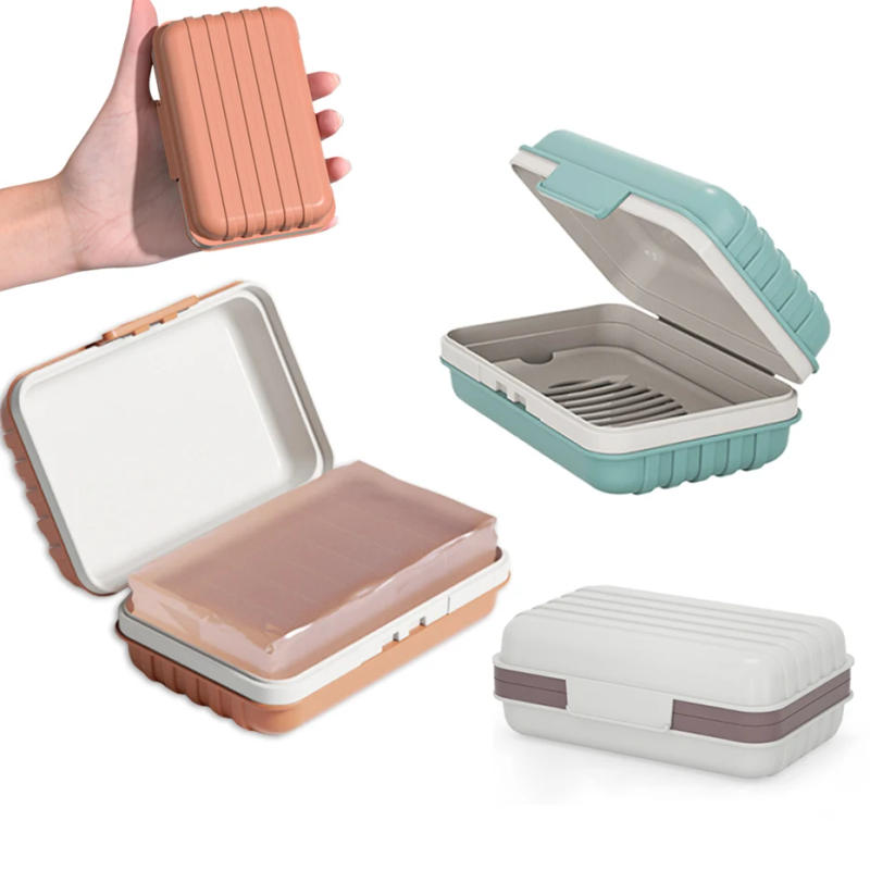 Description Picture 4 of itemBathroom Soap Dish With Lid Home Plastic Soap Box Keeps Soap Dry Soap Dish Travel Essentials