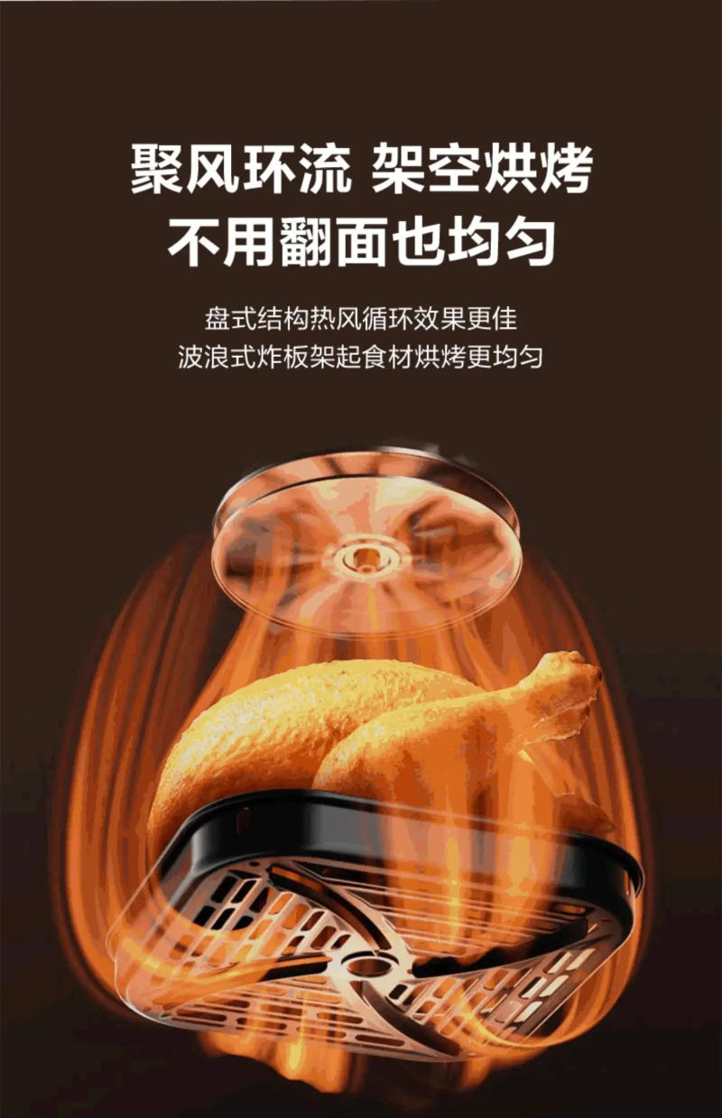 Description Picture 5 of item220V SUPOR Air Fryer 5L Capacity New Intelligent Multifunctional No-Oil Healthy Cooking Electric Fryer