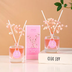 50ML Reed Diffuser Bottle with Essential Oil Sakura Aromatherapy Diffuser Sets Hotel Home Aromatherapy Air Fresh Fragrance