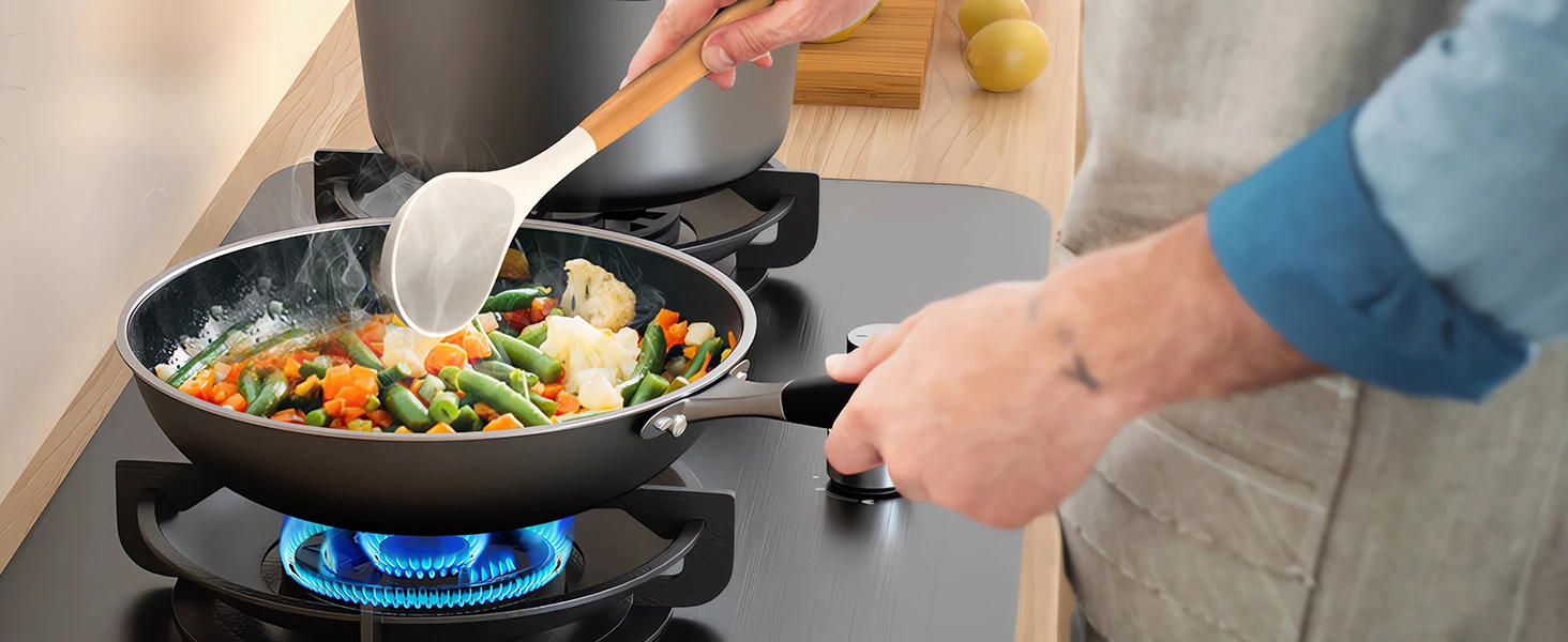 Description Picture 3 of item14PCS Silicone Kitchen Utensils Cooking Set Food Grade Cookware Utensils Turner Spatula Measuring Spoon Practical Kitchenware