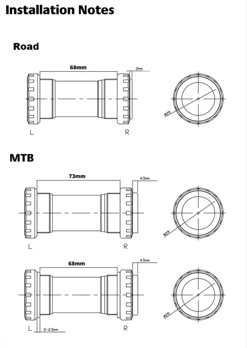 Description Picture 2 of itemNEW ZRACE Bicycle Bottom Bracket BSA30 Bottom bracket,Bike Axis BB Crank Set BSA 30mm CNC for BB30 Crank to BSA Frame BSA30