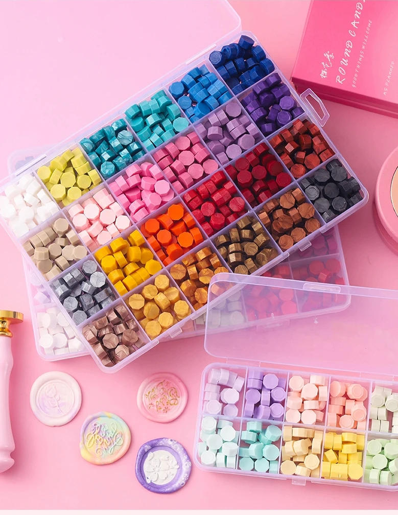 Description Picture 6 of itemLacquer Colored Wax Particle Seal Set Sealing Wax Custom Stamp Scrapbooking Seal 실링왁스 Electric Furnace Paint Melting Tool Stamps