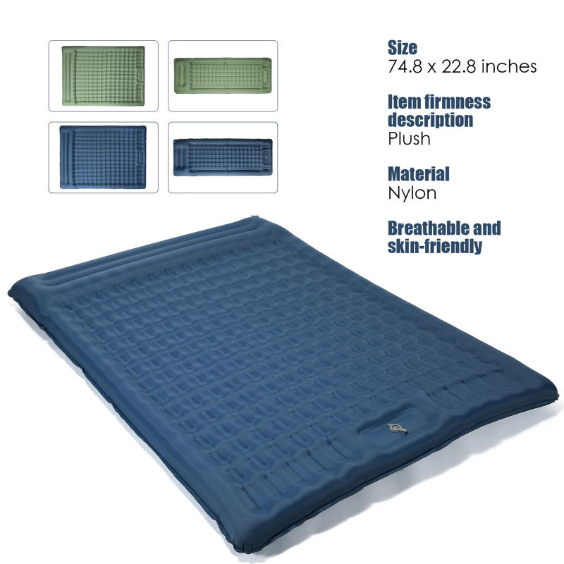 Description Picture 6 of itemTOMSHOO Inflatable Double Sleeping Pad Extra Thick 5 Inch Sleeping Pad Mat Air Mattress for Camping Hiking Traveling Tent