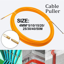 Fiberglass Electric Cable Push Pullers 5M/15M/20M/25M/30M 4mm Cable Reel Duct Snake Rodder Fish Tape Wire Threading Aid Tool