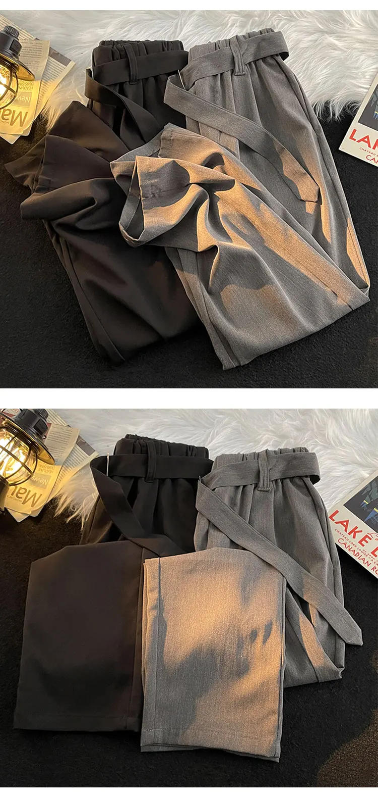 Description Picture 2 of itemMale Trousers Stretch Solid Smart Casual Men's Trousers Office Quick Dry Suit Pants New Spring Autumn Korean Straight Pants A108